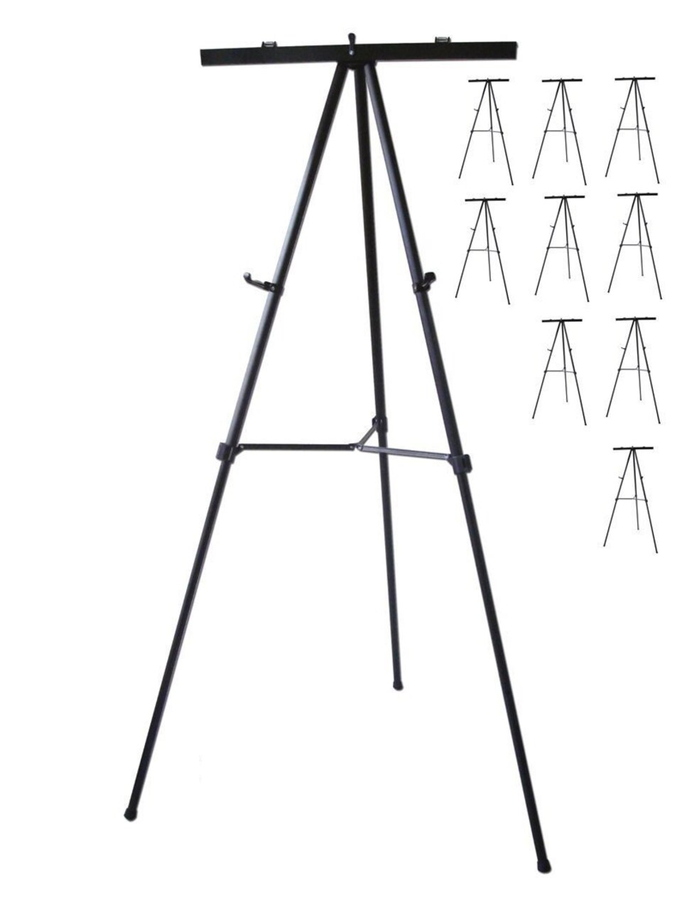 Audio-Visual Direct Lightweight Aluminum Flip-Chart Presentation Easel, 70 Inches, Black